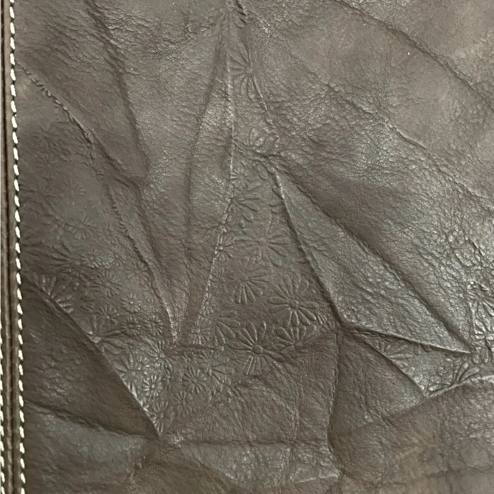 J Jill Brown Textured Embossed Leather Tote - Picture 13 of 16
